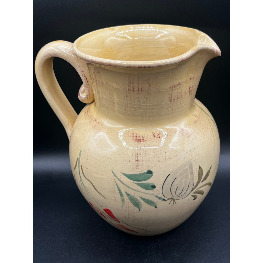 Crate & Barrel Ceramiche‎ Alfa Pitcher-Italy-Hand Painted-8.5" Tall